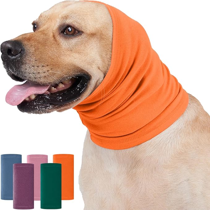 Nanaki Dog Calming Hoodie Ear Wraps for Dogs, Fireworks Ear Protection Head Muffs Doggy Warp Anxiety Relief, Doggy Hematoma Wrap, Pet Head Cover for Grooming and Force Drying Bathing Pet Protector
