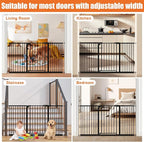 keny 29"-55" Extra Wide Baby Gate, Pressure Mounted No Drilling Dog Gate for Stairs Doorways, Easy Walk Through Safety Gate for Babies or Pets, 30" Tall, Black