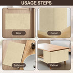 Cat Scratch Couch Furniture Protector, Self-Adhesive & Cuttable Furniture Scratch Protector Pad, Wear-Resistant Wall & Sofa Guard, Multi-Functional Cat Scratcher Khaki
