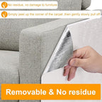 Large Self-Adhesive Cat Scratching Mat, 118"x15.8" Furniture Protector, Trimmable DIY Wall Climbing Carpet, Couch Protector, Scratch Pad Replacement (Beige)