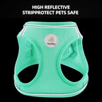 Hipubby Dog Harness and Leash Set, No Pull Soft Mesh Puppy Harness for Small Medium Dogs, Cats - Step in Reflective Breathable Lightweight Vest Harness for Walking, Training - Green, L