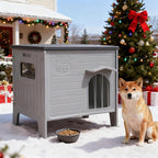 Rockever Dog House Outdoor Indoor for Small Medium Dogs, Insulated Dog House with Mat, Plastic Elevated Outdoor Dog House Waterproof Dog Kennel with Window, Clean Easily(M & Mat)