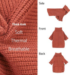 Fitwarm Thermal Knitted Dog Sweater Doggy Winter Coat Pet Clothes Doggie Turtleneck Jacket Puppy Outfits Cat Sweatsuit Red Large