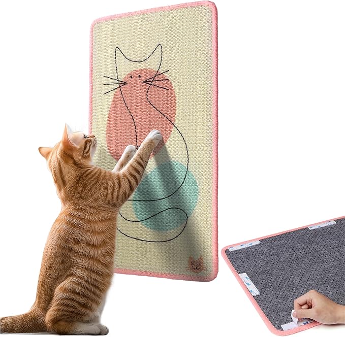 The Cat Ladies Scratching Poster - Wall Scratcher Pads - Scratch Mat Art Print for Indoor Cats - Furniture, Couch, and Carpet Protector - Wall Mounted or Floor Sisal Scratchers