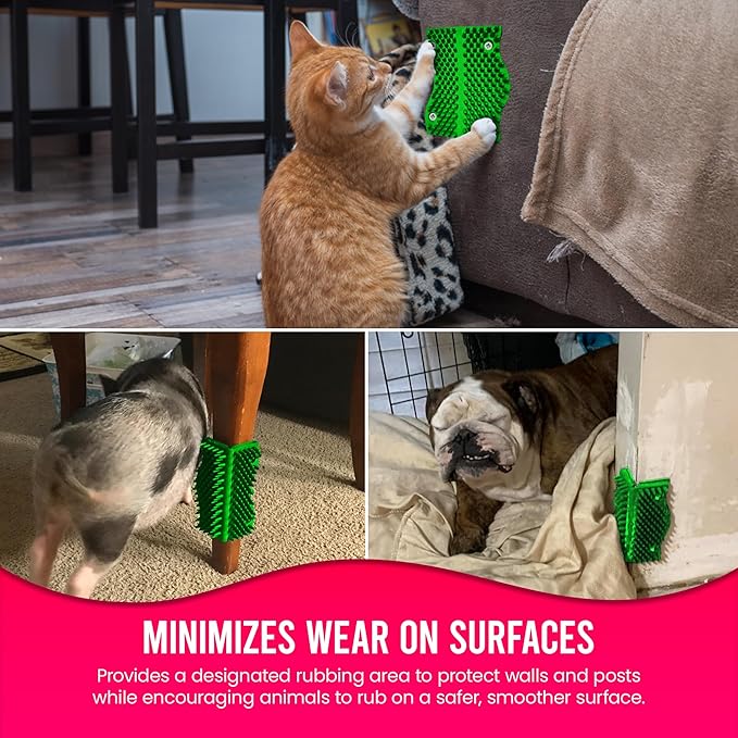 The Original ScratchnAll Animal Scratch Pad, Flexible Acupressure Nubs & Interlocking Design, Very Durable & All-Weather, Great for Domestic, Barnyard and Zoo Animals - USA Made, Lime Green