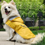 Dog Raincoat Puppy Small Dogs Rain Jacket Waterproof Pet Clothes Reflective Poncho Rainwear Winter Warm Lined Pocket Hooded Leash Hole Adjustable Puppy,Yellow,XS,Back Length 6.8 Inch