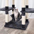 FEANDREA B01J7AN53C XXL Climbing Tree, Stable Cat Tree with Hammock, Cave, Play Sisal, 154 cm, Smoke Grey Beige Light Grey PCT86G, 15600 g