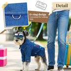 Dog Jean Jacket with D-Ring Blue Denim Coat Dogs Outfits for Small Dogs Cats Boy Male Girl Birthday Clothes Costume Letter Embroidery Dogggie Puppy Winter Warm Clothes(Birthday Baby,S)