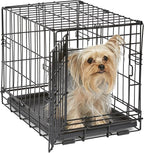 MidWest Homes for Pets 18-Inch iCrate for Tiny Breeds, Up to 10 lbs, Single Door Folding Dog Crate with Divider Panel, Leak-Proof Tray & Secure Latch, Portable, Durable & Easy to Assemble