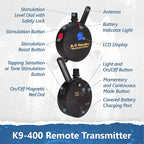 Educator K9-400 Tactical E Collar for Dog Training with Remote - 3/4 Mile Range, Waterproof, 100 Stimulation Levels, Tone or Vibration Mode, Night Light for Small, Medium & Large Dogs (33 inc)