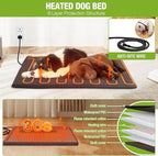 Heated Dog House Outdoor Dog Kennel with Insulation Liner for Winter 34" Waterproof Dog Cage for Small & Medium Dogs,Unique All-Around Iron Frame
