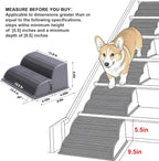 2-Step Modular Dog Ramp - Portable Non-Slip Stairs for Small Dogs with High Support, Lightweight Plastic Pet Steps Fits Staircase Indoor, Ideal for Elderly Injured Pets (9.5"D, 1-Pack, Grey)