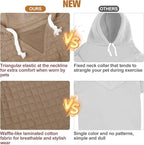 BEAUTYZOO Small Dog Hoodie Sweater with Pockets, Dog Clothes for Small Medium Dogs Boy Girl, Waffle-Like Laminated Cotton Pet Coats with Hat and Leash Hole, Khaki M