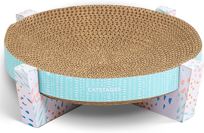 Catstages Scratch,Snuggle & Rest – 2‑in‑1 Indoor Cat Scratcher & Elevated Cat Lounger,Catnip Included,(Pack of 6)
