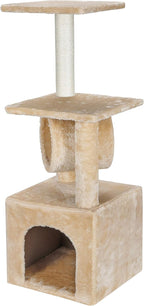 37" Multi-Level Cat Tree Activity Tower Climber Tower Cat House Furniture w/Condos Platform Tunnel Scratching Posts for Kittens