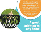 Etna 3-Panel Diamond Design Wood Pet Gate - Decorative Black Tri Fold Dog Fence for Doorways, Stairs - Indoor/Outdoor Pet Barrier - 24-48 Inches Wide x 19 Inches Tall
