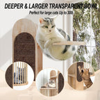 Modern Cat Tree Tower for Indoor Cats, 67" Tall Solid Wooden Cat Tower with Scratching Posts, 6 Level Natural Luxury Cat House with Big Bed, Washable Cushions Cat Furniture for Large Cats Brown