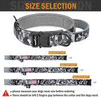 HYDEME Tactical Dog Collar, Alpine Loop Adjustable Military Training Nylon Dog Collars with Handle and Reflective for Small Medium Large Dogs, with Airtags Protective Case & Patches.(M,Camo)