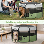 PETSFIT 45.5" Dog Playpen Indoor/Outdoor-Jump-Proof 28.5" Height with Removable Waterproof Mat & Zippered Roof | RV, Camping, Travel Dog Pen | Whelping & Cat Observation Space(45.5"L x 45.5"W x 28.5H)