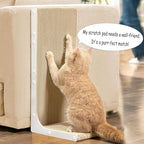 Cardboard Cat Scratcher, 23" L-Shaped Scratch Pad, Vertical Wall-Leaning Scratching Board to Protect Furniture for Indoor Cats, White