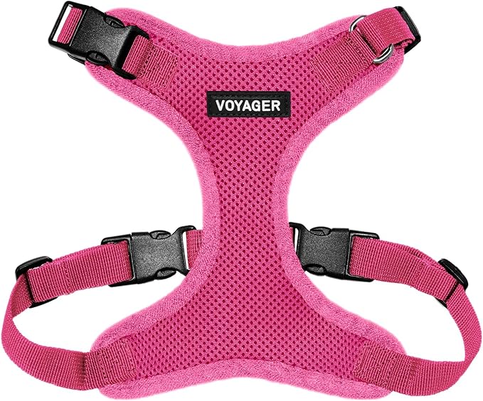 Voyager Step-in Pet Harness - All Weather Mesh, Adjustable Step in Harness for Cats and Dogs by Best Pet Supplies - Fuchsia, M