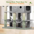 Globlazer 81in Multi-Level Larger Cat Tree Tower Condo Indoor Furniture Activity Center with Oversized Plush Cat Bed/Baskets/Full-Sisal Scratching Posts and Hammock/S81/Light Gray