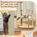 78.7''x14.6'' Trimmable Cat Scratch Furniture Protector - Climbing Self-Adhesive Cat Scratching Pad Mat, Couch Protector from Claws for Scratch Post Cat Tree Shelves Wall, Beige