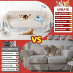 Living Room High Stretch Sofa Cover Pets Dogs Friendly, Cat Scratch Furniture Protector - Anti-Slip, Waterproof Sofa Cover to Keep Cats Off, Anti-Scratch Couch Cover for Pets and Kids 150"X91"Khaki