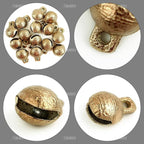 AUEAR, 30 Pack Antique Gold Bells Tibetan Brass Vintage Indian Charms Pendants for Pet Bell Dog Collar Crafting Home Door Decor