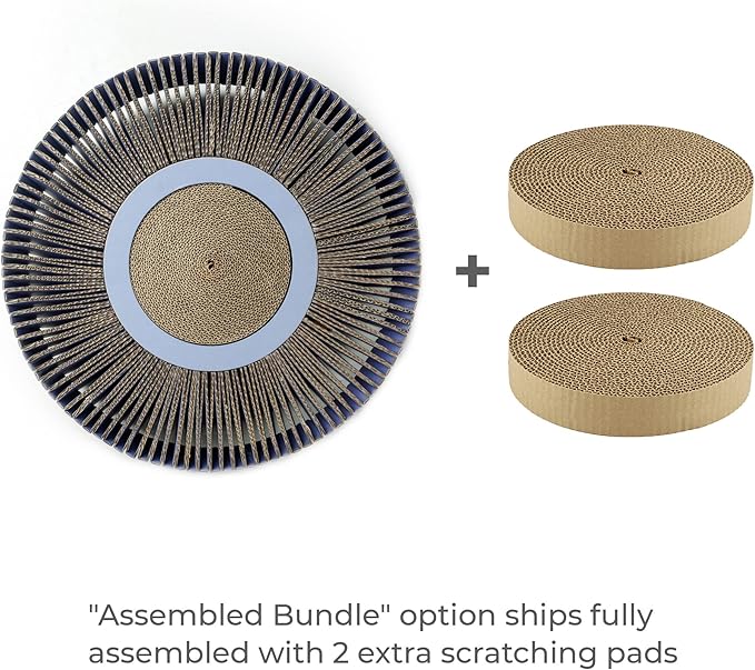 Nest Cat Scratcher Lounge Bed - for Rubbing, Resting, and Scratching (Assembled Bundle, Nordic Blue)
