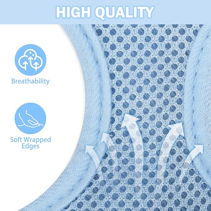 SCENEREAL Puppy Dog Harness with Leash Set for Small Medium Sized Dogs, Soft Mesh Pet Harnesses and Leash, No Chock Plaid Adjustable No Pull Vest for Dogs Cats, Chihuahua,Bulldog (Blue XS)