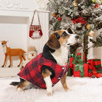 Fleece Lining Dog Hoodie for Small Dogs Extra Warm Plaid Sweater with Drawstring Hooded Coats in Winter Puppy Jacket,Red S