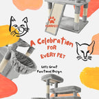 80 Inch Cat Tree, Large Cat Tower with 9 Scratching Posts, 2 Perches, 2 Caves, 2 Basket, 2 Stairs, Extra Large Hammock, Multi-Level Plush Cat Condo for Indoor Cats/Light Grey