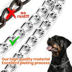 Martingale Dog Collar with Chain, Heavy Duty Metal Choker Dog Collar, Limited Slip Control for Small Medium Large Breeds, Silver Size S