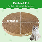Round Cat Scratcher Refill, 10" Diameter Cat Scratching Board for Indoor Cats, Cardboard Cat Scratcher Pads，Double-Sided (2 PCS)