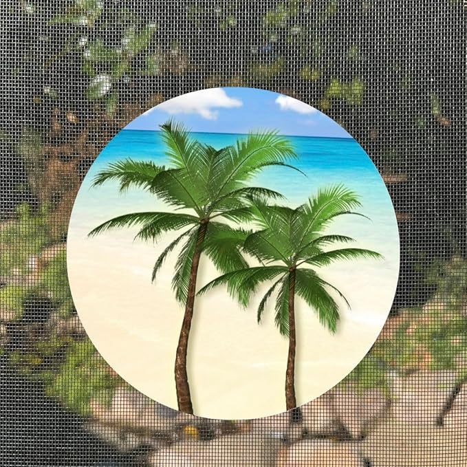 Screen Door Magnets Double Sided – Keep People, Kids, and Dogs from Running into The Screen Door - Robbins Aria Palm Tree