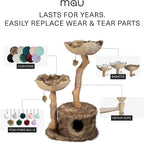 Modern Cat Tree Tower, Real Branch luxury Cat Condo, Wood Cat Tower, Cat Scratching Tree, Cat Condo, Cat Lover Gift, Luxury Cat, Cat Gifts by Mau Lifestyle