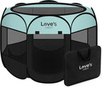 Love's cabin Pet Puppy Dog Playpen, Small Dog Tent Crates Cage Indoor/Outdoor, Portable Playpen for Cat, Foldable Pop Up Dog Kennel Playpen with Carring Case, Removable Zipper Top, Green