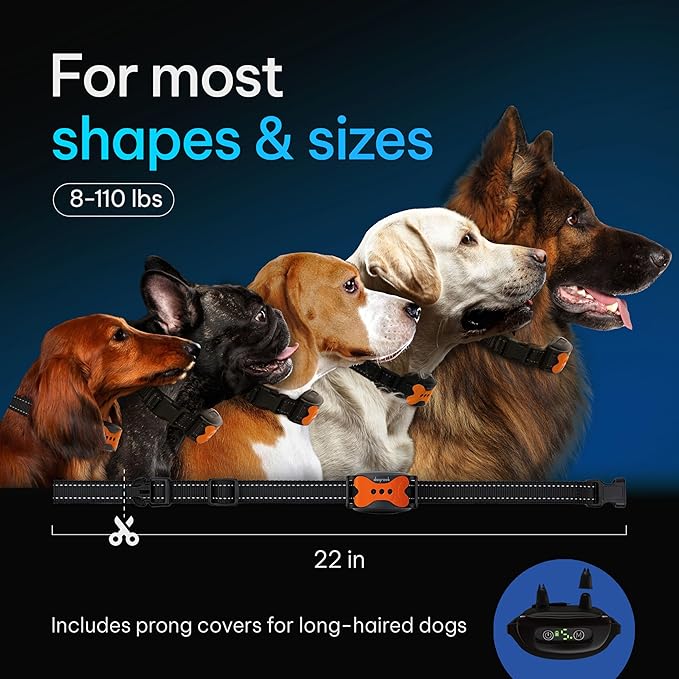 DogRook Rechargeable Dog Bark Collar | Smart Collar for Dog Training | Beep & Vibration | No Shock | No Bark Collar | Anti Bark Collar for Dogs | Anti Barking Collar for Dogs - Large, Medium, Small
