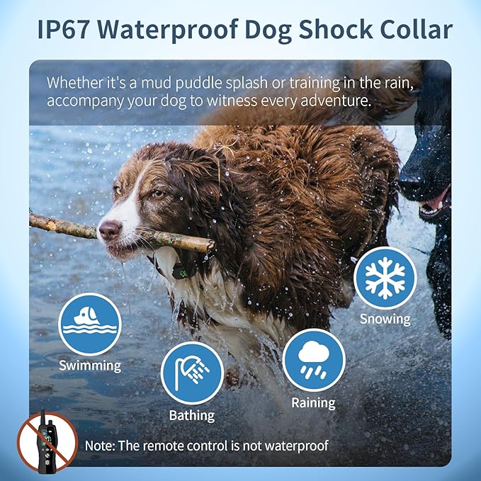 Dog Shock Collar, 4900FT Dog Training Collar with Call Function & LED Light, IP67 Waterproof Rechargeable E-Collar for Dogs 10-120Ibs,4 Training Modes for All Breeds (Black)