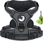 Joytale No Pull Dog Harness Medium Sized Dog, Reflective Pet Vest with Front Clip, Adjustable Soft Padded Harnesses with Easy Control Handle for Training and Walking, Gray, M