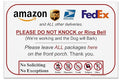 Leave Package Sign - Do Not Knock or Ring Doorbell, Dog Will Bark, 6" x 9" No Rust & Waterproof PVC, Will Not Scratch Hang Sign by SPRYZZLE