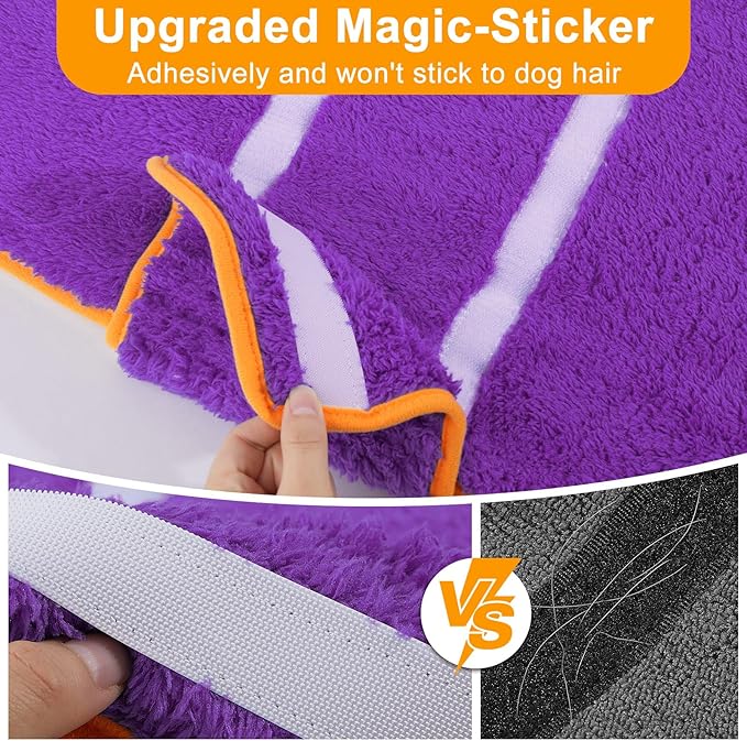 Bienbee Dog Bathrobe, Quick Drying Super Absorbent Dog Robes for After Bath, Warm Keeping Dogs Towel, Dogs Bath Supplies, Dark Purple M