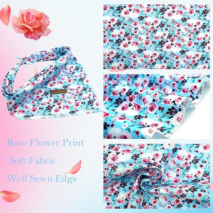 Elegant Little Tail Bandana - Washable Cotton Dog Kerchief & Reversible Scarf for Small to Large Dogs