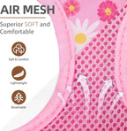 PUPTECK Dog Harness and Leash Set for Small Medium Dogs No Pull Step-in Soft Mesh Puppy Cat Vest Harnesses Reflective at Night, Pink Floral, M