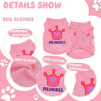 4 Pieces Dog Clothes for Small Dogs Girls Summer Autumn Cute Puppy Clothes Soft Pet Dog Shirts Chihuahua Teacup Dog Cat Clothing Pink Costume (Medium)