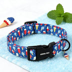 ARING PET Summer Dog Collar, Cute Blue Ice Pop Ice Cream Pet Collars for Puppy Small Medium Large Female Girl Dogs-M, for Daily Walking Training Beach Outdoor Play