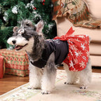 CuteBone Christmas Dog Dresses Velvet Holiday Small Dogs Clothes Onesie Pet Apparel Girl Puppy Skirt with Bow Hair Rope CVA54S-D