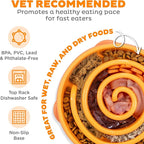Outward Hound Fun Feeder Slo Bowl – Large 4‑Cup Capacity, Slow Feeding, Medium to Large Dogs, Non‑Slip, Orange, Swirl Pattern