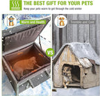 GUTINNEEN Dog House Insulated for Small Dogs Outdoor Cat House Feral Cat Shelter with Thermal Liner